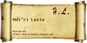 Hári Leila névjegykártya